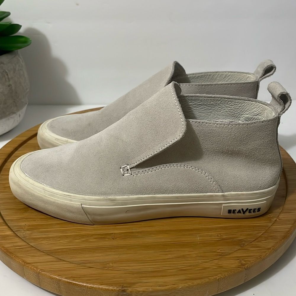 Seavees Huntington Middie Ivory Suede Bootie Women's 8 Chic Sneaker Streetwear